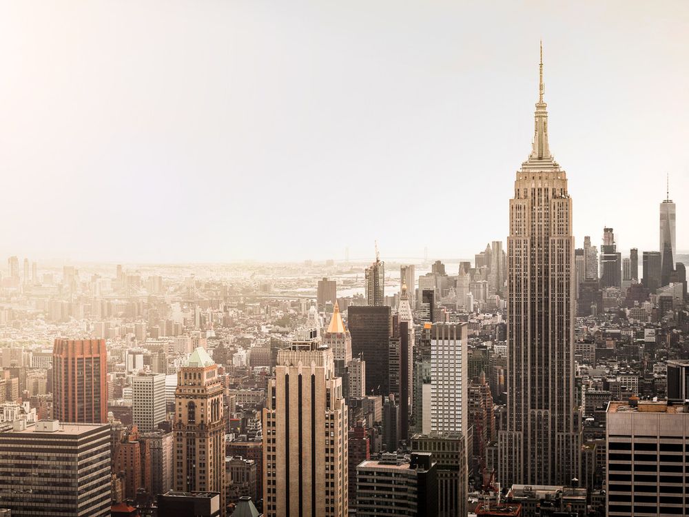 Skyline de Nova York ao entardecer